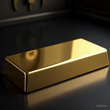 Ilustrasi emas batangan. (Meta AI)